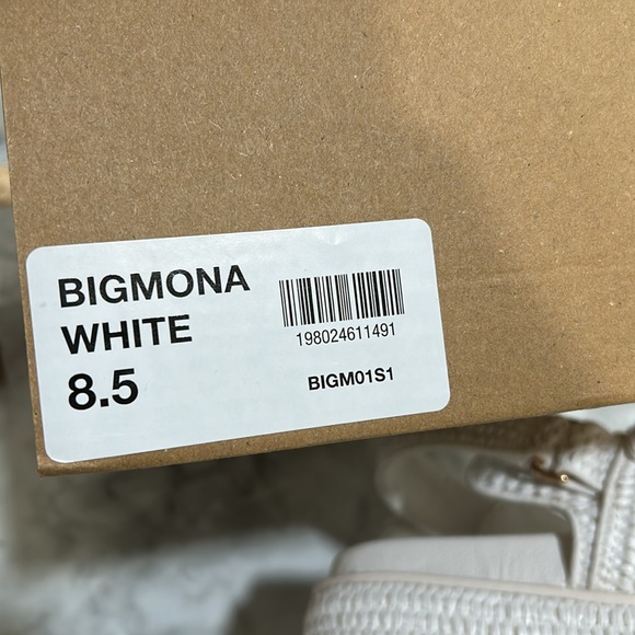 STEVEN MADDEN  WOMENS BIGMONA RAFFIA PLATFORM SANDAL WHITE Sz 8.5 NEW - Picture 9 of 9